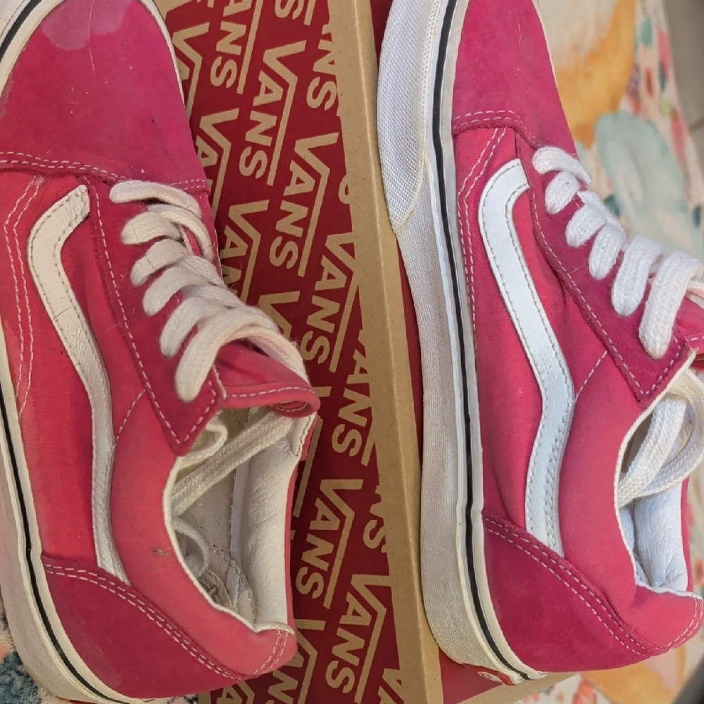 Vans Hot Pink Old Skool Sneakers with White Stripe